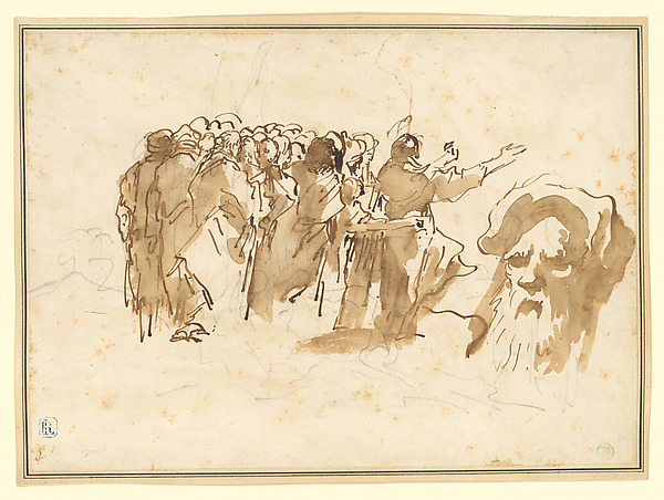 A Saint Preaching, and the Head of an Oriental
