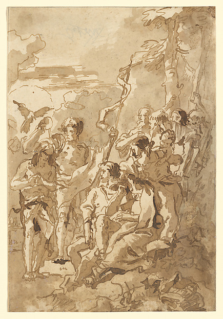 The Baptism of Christ (with a Woman Holding a Child Among the Spectators at the Right) by Giovanni Domenico Tiepolo