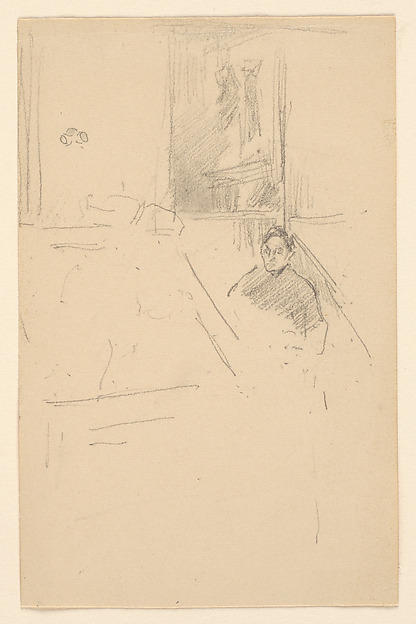 Museum Interior (?) with a Man Seated