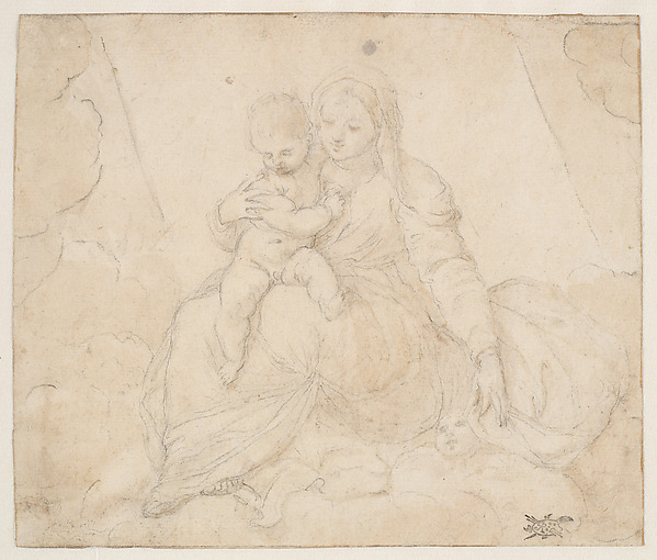 Madonna and Child Seated on a Cloud by Unknown