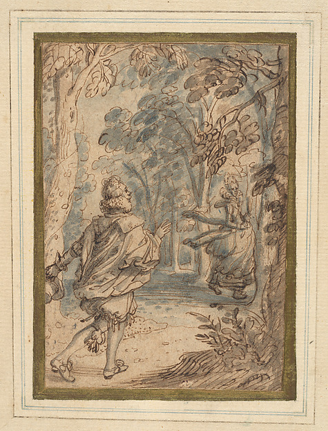 A Young Man Pursuing His Beloved into the Woods