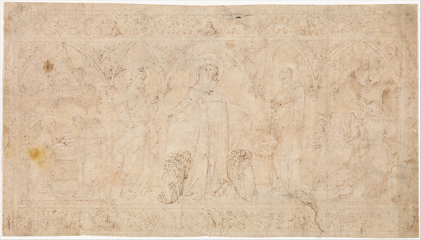 Design for an Antependium: The Madonna della Misericordia with Saints John the Baptist and John the Evangelist, the Circumcision, and the Presentation of the Virgin by Lorenzo Veneziano