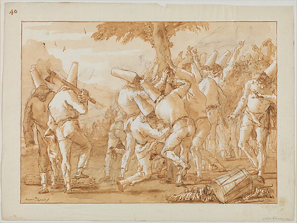 Punchinellos Felling (or Planting) a Tree