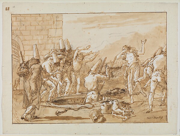 Punchinello Retrieving Dead Fowls from a Well