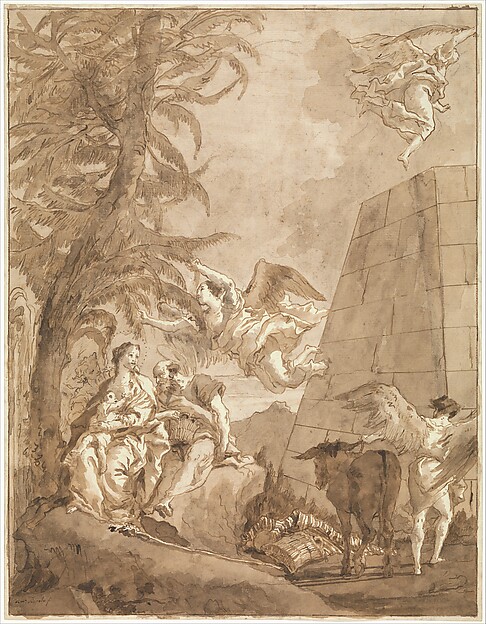 The Rest on the Flight into Egypt (with a Truncated Pyramid on the Right) by Giovanni Domenico Tiepolo