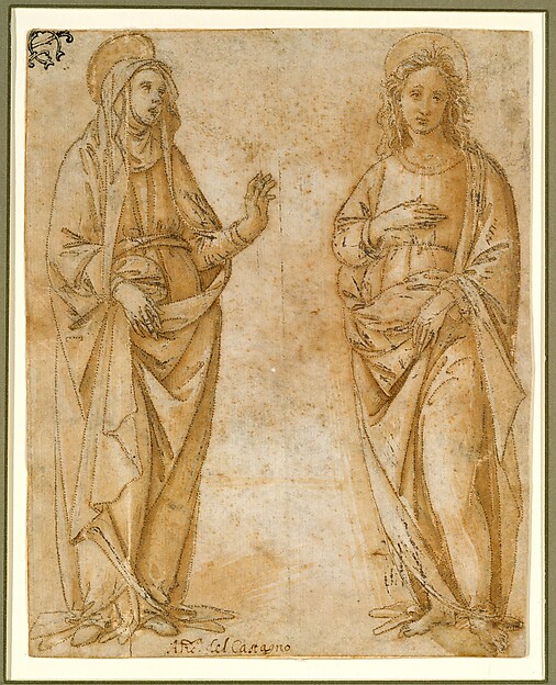 The Virgin and Saint John the Evangelist by Raffaellino del Garbo (also known as Raffaelle de' Capponi and Raffaelle de' Carli)
