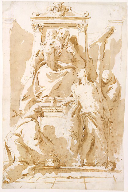 Virgin and Child with Saint John of the Cross (?), Saint Sebastian, and Saint Peter of Alcantara by Giovanni Battista Tiepolo
