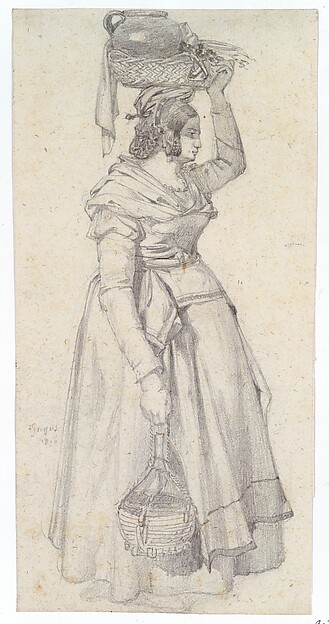 Italian Peasant Woman with Basket on her Head