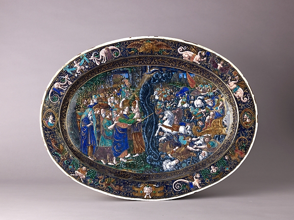 Dish: The Destruction of the Hosts of Pharaoh by Master IC (probably Jean Court)